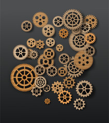 gearwheel mechanism background. Vector illustration