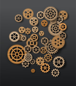 gearwheel mechanism background. Vector illustration © kengmerry