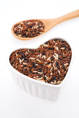 Rice brown isolated on white background