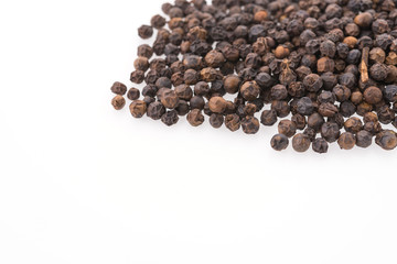Black pepper isolated on white background