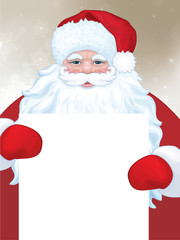 Vector of Santa Claus holding blank.