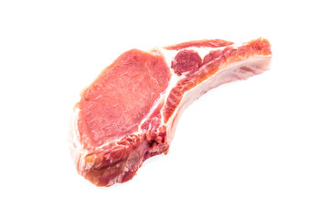 Raw pork meat isolated on white