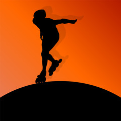 Fototapeta na wymiar Roller skating vector background concept