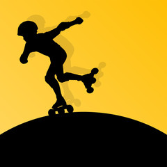Fototapeta na wymiar Roller skating vector background concept