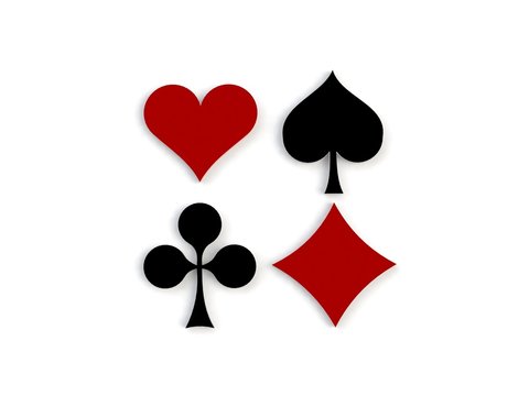Glossy symbols of playing cards 3d image