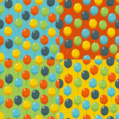 Colored party baloons pattern. Birthday, wedding, anniversary,