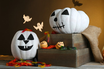 White Halloween pumpkins