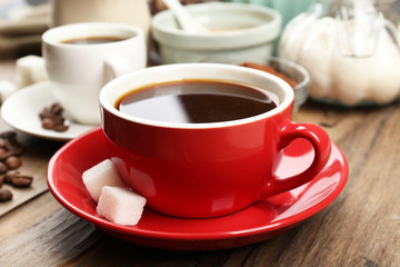 Fototapeta premium Fresh coffee with several ingredients