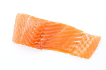 Salmon meat isolated on white