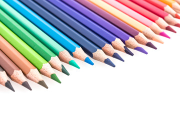 Color pencil isolated on white background