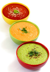 Three fresh soups