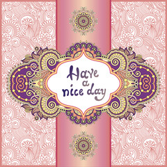 unusual floral ornamental template with place for your text