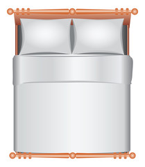 Bed with a wooden frame