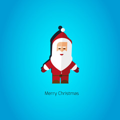 Modern flat Christmas background with Santa Claus