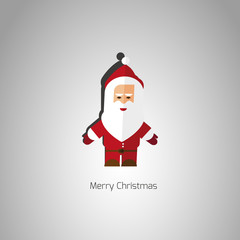 Modern flat Christmas background with Santa Claus