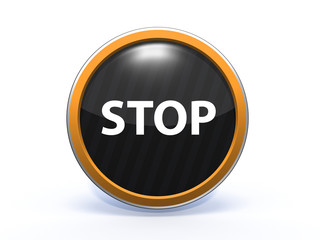 stop circular icon on white background