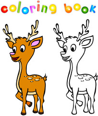 Funny cartoon deer coloring book