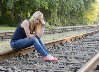 depressive junge Frau