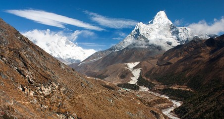 Ama Dablam, Lhotse, Nuptse and top of Mount Everest