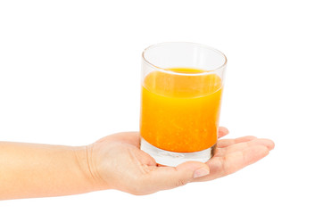 Orange juice in hand