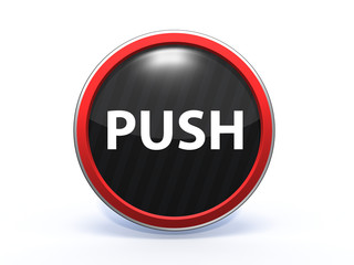 push circular icon on white background