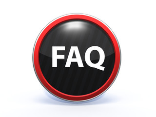 faq circular icon on white background