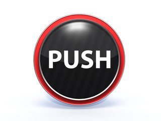push circular icon on white background