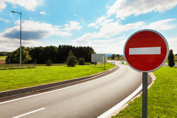 Empty road with signal