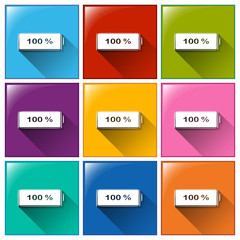 Fully charged battery buttons