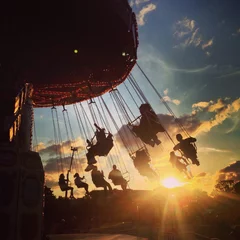 Muurstickers fairground sunset © Andrew
