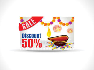 abstract artistic golden deepak on dotted background