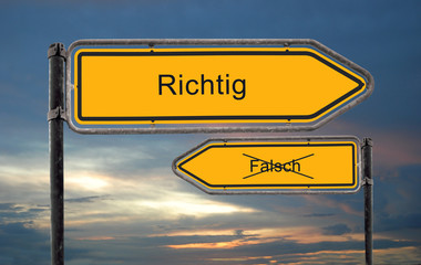 Strassenschild 18 - Richtig