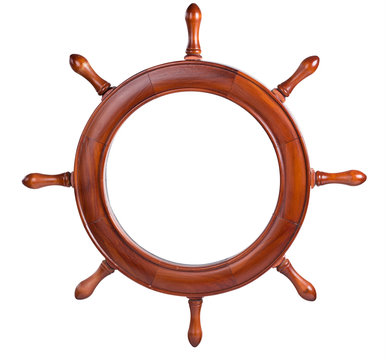 Frame for the image in the form of the ship's steering wheel.