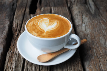 cup of coffee in coffee shop vintage color