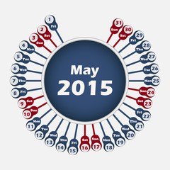 Vector calendar 2015 May template