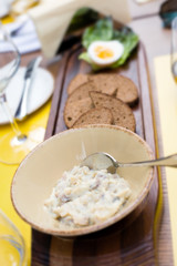 Forshmak of herring in the restaurant