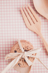 Chocolate chip with bow tie