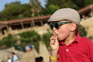 Kid eating ice cream