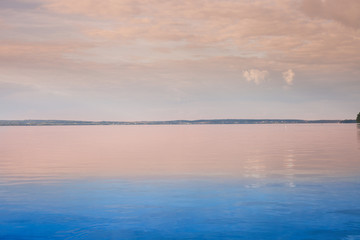 beautiful sunrise over the lake