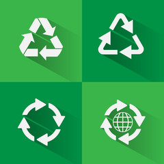 Obraz premium Set of recycle sign.vector