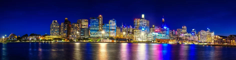 Fototapeten Panorama Nachtleben Sydney Stadt © tana2222