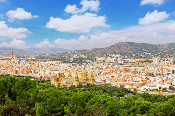 Fototapeta na wymiar Panorama on Barcelona city from Montjuic castle.Catalonia. Spain