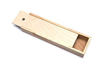 Wooden box isolated on white background