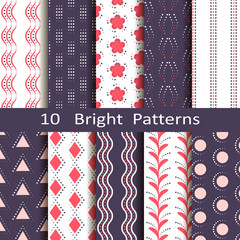 Obraz premium set of ten bright patterns