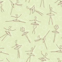 Vector pattern with fragile dancers in dance