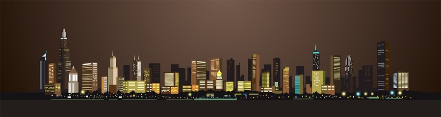 Naklejki  nocny widok miasta