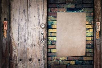 Old paper on the brickwall