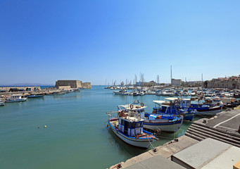 Fototapeta na wymiar Heraklion Harbour and Fortress, Crete