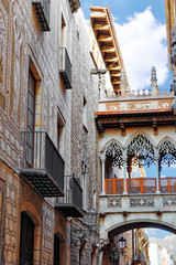 Naklejka premium Gothic Quarter in the heart of Barcelona.Catalonia.Spain.