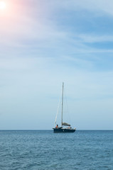 Fototapeta premium Velero en Menorca, España